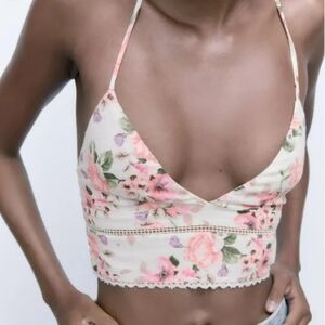 Floral Top Zara Size M - New with Tags